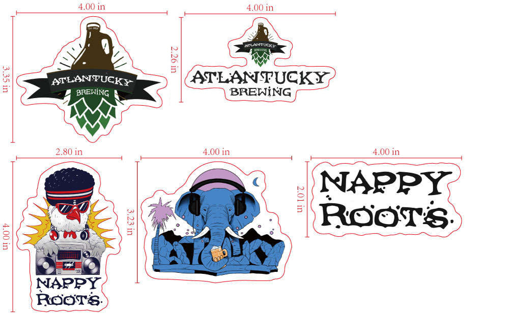 Atlantucky / Nappy Roots 4 inch Sticker 5-Pack